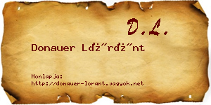 Donauer Lóránt névjegykártya