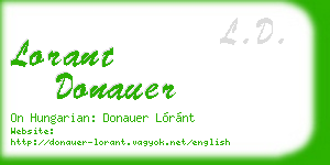 lorant donauer business card